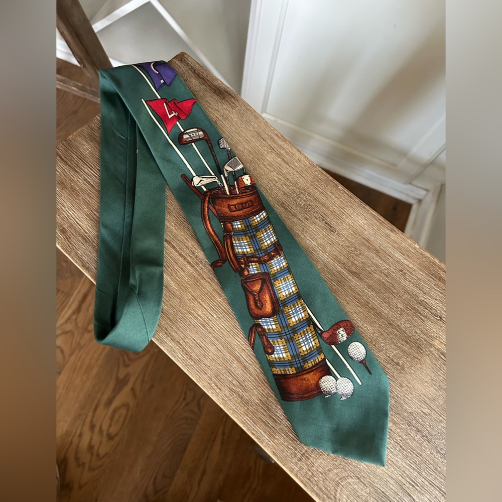VTG Polo Ralph Lauren Men's Golf Tie Novelty Print Made In USA